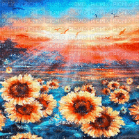 soave background animated flowers field sunflowers - Bezmaksas animēts GIF