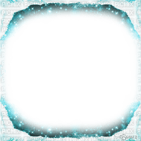 soave frame winter shadow white  teal - Free PNG