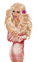blonde woman in pink - 無料png