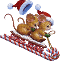 mice in the snow - GIF animado grátis