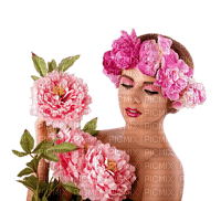 Девушка с цветами - darmowe png