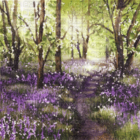 dolceluna spring animated forest background - GIF เคลื่อนไหวฟรี