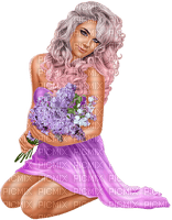 Woman with lilac. Leila - безплатен png