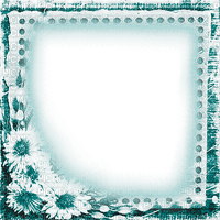 soave frame paper vintage flowers autumn teal - 免费PNG