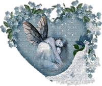 MMarcia gif coração azul  coeur  bleu blue heart - 無料のアニメーション GIF
