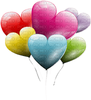 Kaz_Creations Deco Heart Love Hearts Balloons Colours - zadarmo png