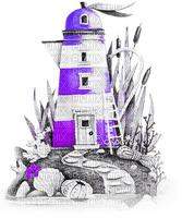 soave deco lighthouse summer vintage black - kostenlos png