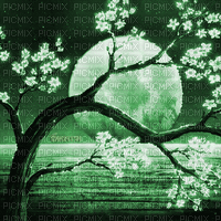 Y.A.M._Japan landscape background green - Animovaný GIF zadarmo