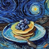 Van Gogh Blueberry Pancakes - gratis png