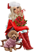Kaz_Creations Colour Girls Christmas Noel Dog Pup - besplatni png