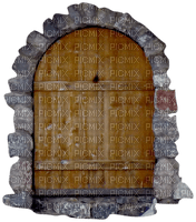 door tür porte passage medieval middle age  wood brown tube  room chambre zimmer stone - png gratuito