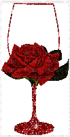 Pohár rózsával. - GIF animado gratis