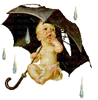 Kaz_Creations Baby Enfant Child Rain Raining - Animovaný GIF zadarmo