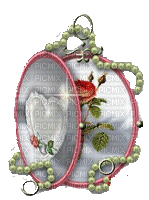 Heart locket with rose - GIF animado grátis