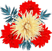 soave deco flowers  Chrysanthemums blue orange - PNG gratuit