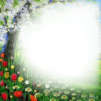 soave frame spring easter flowers green red yellow - бесплатно png