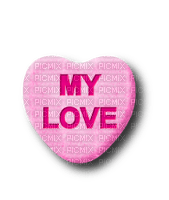 My Love.Candy.Heart.Pink - PNG gratuit