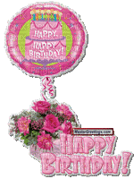 Happy Birthday Pink - Animovaný GIF zadarmo
