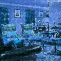 Blue Living Room - GIF animé gratuit