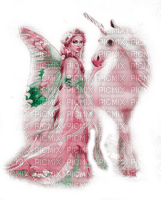 Y.A.M._Fantasy fairy unicorn - ücretsiz png