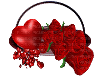 розы,сердце - GIF animé gratuit