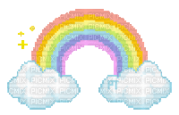 floating rainbow pixel art - Δωρεάν κινούμενο GIF