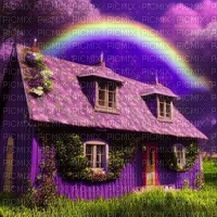 Cottage With Rainbow - PNG gratuit