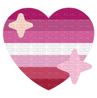 Pink femme lesbian heart emoji - bezmaksas png