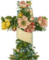 Kreuz, Blumen, Vintage - PNG gratuit
