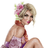 Woman with lilac. Leila - Free PNG