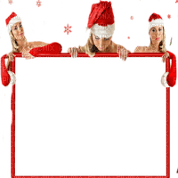 sexy christmas woman frame  femme noel cadre - kostenlos png