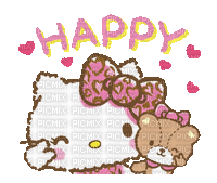 Hello kitty happy cute mignon kawaii gif sticker - GIF animé gratuit