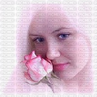 chica con rosa - PNG gratuit
