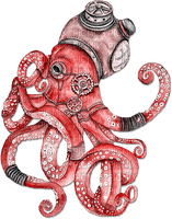 soave deco steampunk octopus pink - Free PNG