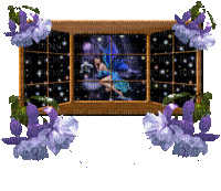 fairy window with flowers - GIF animé gratuit