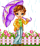 In Rain Walking Boy - 免费动画 GIF