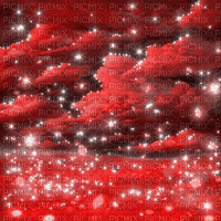 Y.A.M._Fantasy Sky clouds Landscape red - Ingyenes animált GIF