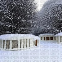 White Woolly Winter Scene - nemokama png