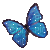 Papillon bleu - GIF animé gratuit