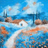 soave background animated   field blue orange - Бесплатный анимированный гифка