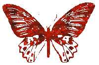 red butterfly animated - Gratis animerad GIF