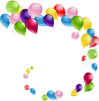 rainbow balloons overlay deco - бесплатно png