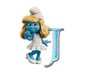 Kaz_Creations Alphabets Smurfs Letter J - png gratis