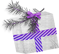soave deco christmas gift box black white purple - Free PNG
