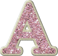 Alphabet letter a glitter pink gold - Free PNG