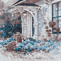 soave background animated garden   blue brown - 免费动画 GIF