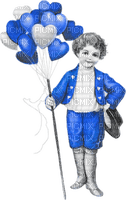 soave  vintage valentine boy children balloon - δωρεάν png