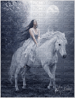 maj gif femme et cheval - Бесплатный анимированный гифка