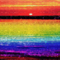 rainbow sunset - Gratis geanimeerde GIF