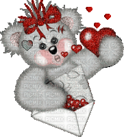 Kaz_Creations Deco Valentine Heart Love Creddy Teddy Bear Animated - Gratis animeret GIF